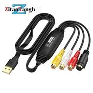 zitaotangb® Video Capture Adapter Rca to Usb Cable 1080p Usb Video Capture Card Adapter for Vhs Vcr Tv to Digital Converter Windows Mac Linux Android Compatible