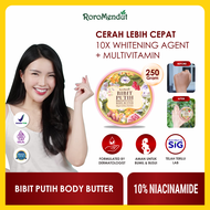RORO MENDUT Bibit Putih Whitening Body Cream BPOM| Kulit Putih Cerah Merata Instant Glowing Bercahay
