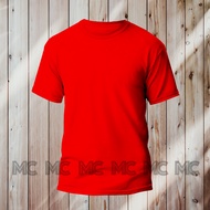 "XS TO 5XL" RED Color Round Neck T-shirt plain Short Sleeve Premium 100% cotton "Baju T-shirt Lengan Pendek Warna MERAH Kolar Bulat KOSONG 100% cotton" t shirts for men t shirt for women
