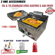 15L / 17L STAINLESS STEEL COMMERCIAL GAS DEEP FRYER / ELECTRIC DEEP FRYER / DAPUR GORENG AYAM GUNTIN