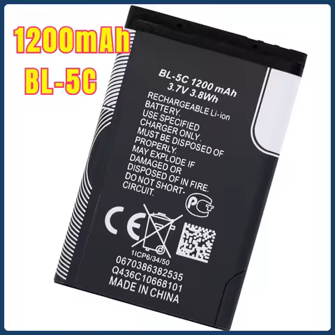 3.7V 1200mAh Lithium Li-ion Battery BL5C BL-5C For Nokia 6267 6270 6330 6555 6600 6620 6630 1100 110