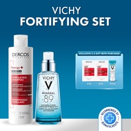 [5.5 EXCLUSIVE] FORTIFYING SET | VICHY DERCOS ENERGIZING SHAMPOO 200ml + MINERAL 89 FORTIFYING SERUM 50ml