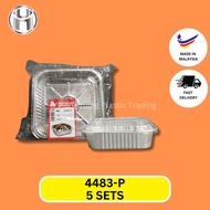 4483-P ALUMINIUM FOIL TRAY WITH LID / BAKE CONTAINER - 5 PCS PER PACK