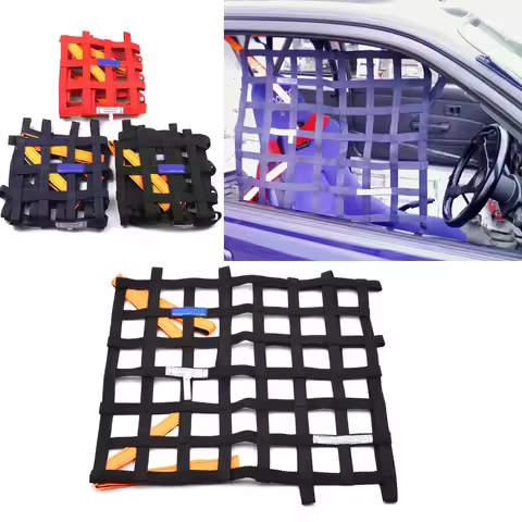 Universal 20"x17" Nylon Car Window Net Car Rally Racing Safety Equipment Blue/ Red/ black