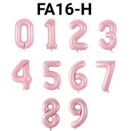 MERAH FA16-H 16inch 40 cm number foil balloon, pink matte number (Number foil balloon) papaya balloo