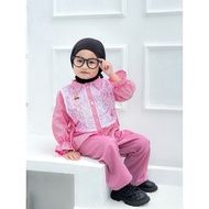 KEMEJA Children's striped Oneset // brocade striped shirt // Eluna Striped Oneset