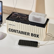 Simple Square Black White Cable Box for Living Room Coffee Table Cable Organizer Wire Organiser