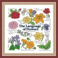 Joy Sunday Stamped Cross Stitch Ktis DMC Threads Chinese Cross Stitch Set DIY Needlework Embroidery Kit-The Language of Flowers