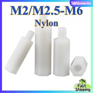 Male to Female Nylon Hex Standoff M2 M2.5 M3 M4 M5 M6 White PCB Spacer Plastic Screw Hexagonal  Skru