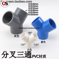 OS  Pvc Plastic Y-Type Tee Y-Tee Fork-Shaped Water Pipe Tee Joint UPVC Water Supply Pipe Bifurcated 