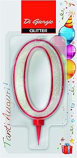 Cereria di Giorgio 58170_60 Birthday Candle Giant with Glitter Number 0