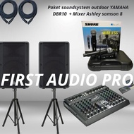 terlaris Paket 8 soundsystem outdoor YAMAHA DBR10 + Mixer Ashley