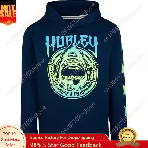 Hurley boys Long Sleeve Hooded Graphic T-shirt
