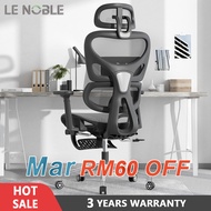 LENOBLE K80 Office Chair Ergonomic Chair Gaming Chair Adjustable Kerusi Pejabat  - 3 Years Official 