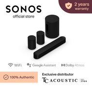 5.1 Sonos Beam Gen 2 Soundbar with Era 100 Pair and Sub Mini - Dolby Atmos Smart Wireless Home Theat