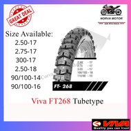 Norva Motor Viva Tubetype Ft268 Cross Tayar Tiub Viva 2.50-17 (250-17) 2.75-17 (275-17) 90/100-14 (9