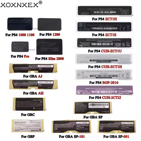 XOXNXEX For PS4 1000 1100 1200 Pro Slim 2000 Handle Barcode Sticker For Gameboy Advance GBA SP GBC G