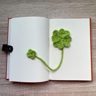 Bookmark Bag Charm 4-Leaf Clover Crocheted handmade