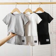 Baby Boys 6 Packs Short Sleeve T-Shirt & Shorts Sets, Black/White/Green, All-Match Versatile Outfits