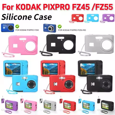 For KODAK PIXPRO FZ45 FZ55 Soft Silicone Protective Case with Lanyard Slim Fit Camera Bag Camera Sle