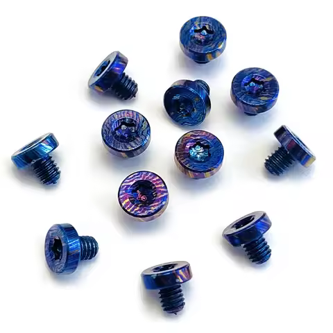 2 Sizes Titanium Material CNC Knife Timascus Damascus Pattern M2.5 Screws T8 Torx Button Head Spindl