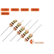 10pcs/pk Resistor 1/4W 1.3ohm, 130ohm, 1.3k ohm, 13k ohm, 130k ohm 5% Fixed Resistor