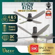 KDK Fan KDK Sensa Series KDK K14ZW K15Z5-QEY K15Z5-REY 56'' 4 Blades 5 Blades 9 Speed Remote DC Motor Ceiling Fan