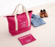 DiniWELL - (桃紅色) Diniwell 韓式旅行喼拉桿套位 大容量旅行袋 底部可以放大