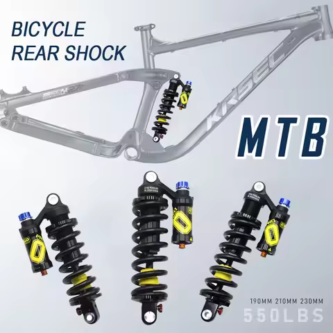 Mountain Bike Rear Shock Absorber 550LBS Suspension Spring Soft Tail Shock 190mm/210/230mm for AM/FR
