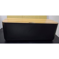 Wire Storage Box Extension Cord Storage Box Wooden Cover Storage Box Hub Charging Cable Storage/Blac