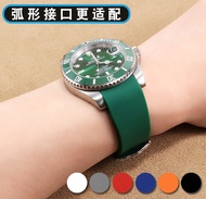 suitable for OMEGA Rubber Watch Strap Men's Rolex Green Submariner Seiko Concas Curved Mouth Silicone Bracelet