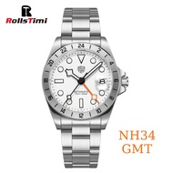 ROLLS TIMI Automatic Watch Men GMT Sapphire Glass Stainless Steel Luminous Casual Mechanical Watch F