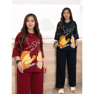 Modern Women's Suit LD 120 CM Top 3 Sleeves/4 and Long Pants Oneset Oversize Muslim Fashion SR5275