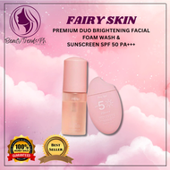 FAIRY SKIN Premium Duo Brightening Facial Foam Wash & Sunscreen SPF 50 PA+++ | Ultimate Radiance and