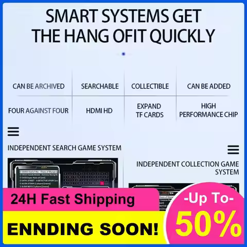Video Game Console with Wireless Dual Controllers Retro Game Box Plug and Play 4K HDMI-Compatible Ou