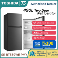 TOSHIBA 490L 2 DOOR INVERTER FRIDGE REFRIGERATOR GR-RT559WE-PMY / GR-RT559WE Peti Sejuk 冰箱【 Delivery By Seller KL &amp; Selangor 】