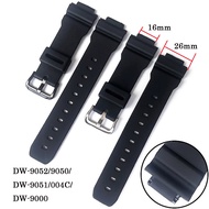 16mm PU Watch Band DW9052 For Casio g-shock DW-9052/9051/9050/004C DW9000 WaterpoofRubber Black Silicone Strap Men Watch Accessories Bracelet 16MM