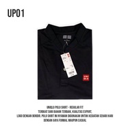 baju kerah shanghai uniqlo hitam/polo shirt premium pria