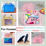 For Huawei Mediapad M6 10.8 M6 8.4 M5 Lite 10.1 8.0 T5 10.1 Cartoon Kids Silicone Case With Stand Handle