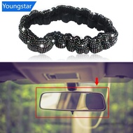 【FY】  Car Rear View Bling Rhinestone Decor Charming Rearview Mirror Cover Car Interior Accessories I