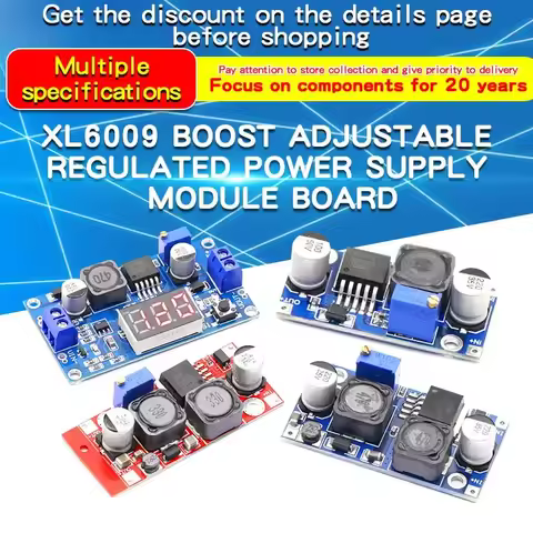 1PCS XL6009 DC-DC Boost Adjustable Power Supply Module Board Current Wide Voltage 5V12v Rise 24V The