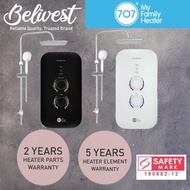 (BEST VALUE) 707 KINGSTON Instant Water Heater (Copper Tank) - Inverter DC Pump - 3-Way Chrome Multi