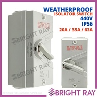 Rapid-Tech/ DLX 20A/ 35A/ 63A 3 Pole IP56 Weatherproof Surface Switch Isolator Outdoor Switch