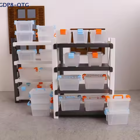 5Pcs Dollhouse Mini Storage Box Clear Toolbox Model Dollhouse Home Decoration Dolls House Micro Scen