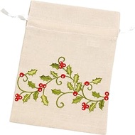 Vivienne QWJ24/W440-PB Saronoel Series Drawstring Bag, Holly, 7.1 x 9.8 inches (18 x 25 cm), Beige, 
