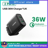 UGREEN 36W USB Charger QC 3.0 Fast Charge Quick Wall Charger Adapter 2 Port Plug For iPhone 16 Pro M