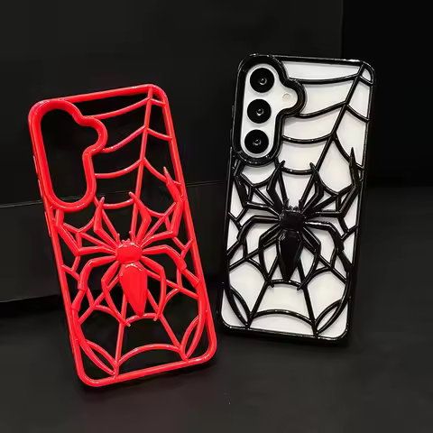 Spider 3D Hollow Out Case for Samsung Galaxy S25 S24 FE S23 Plus S22 Ultra A56 A55 A54 5G A36 A26 A1