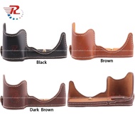 Leather Camera Half Case Cover Bag For Sony A6400 A6300 A6100 A6000 Cameras