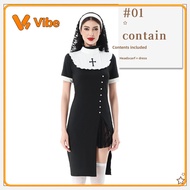 Halloween Dress - Vampire Nun Outfit with Cross | Dark Gothic Style