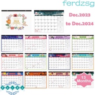 JENNIFERDZSG Daily Schedule Planner, 13 Months Large Blocks Dec.2023-Dec.2024 Calendar, Cute Tear Off Easily All-In-1 Design Two Hanging Holes Wall/Desk Calendar Planning
